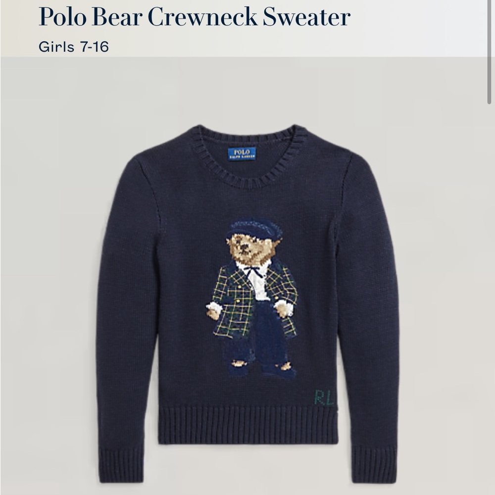 Ralph Lauren polo bear girls sweater 8-10